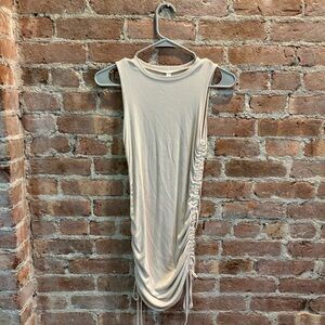 Sleeveless Ruched Dress in Cream